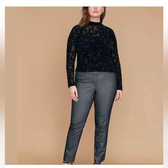 Lane Bryant black pants with silver sparkles size 12P new - Picture 1 of 16